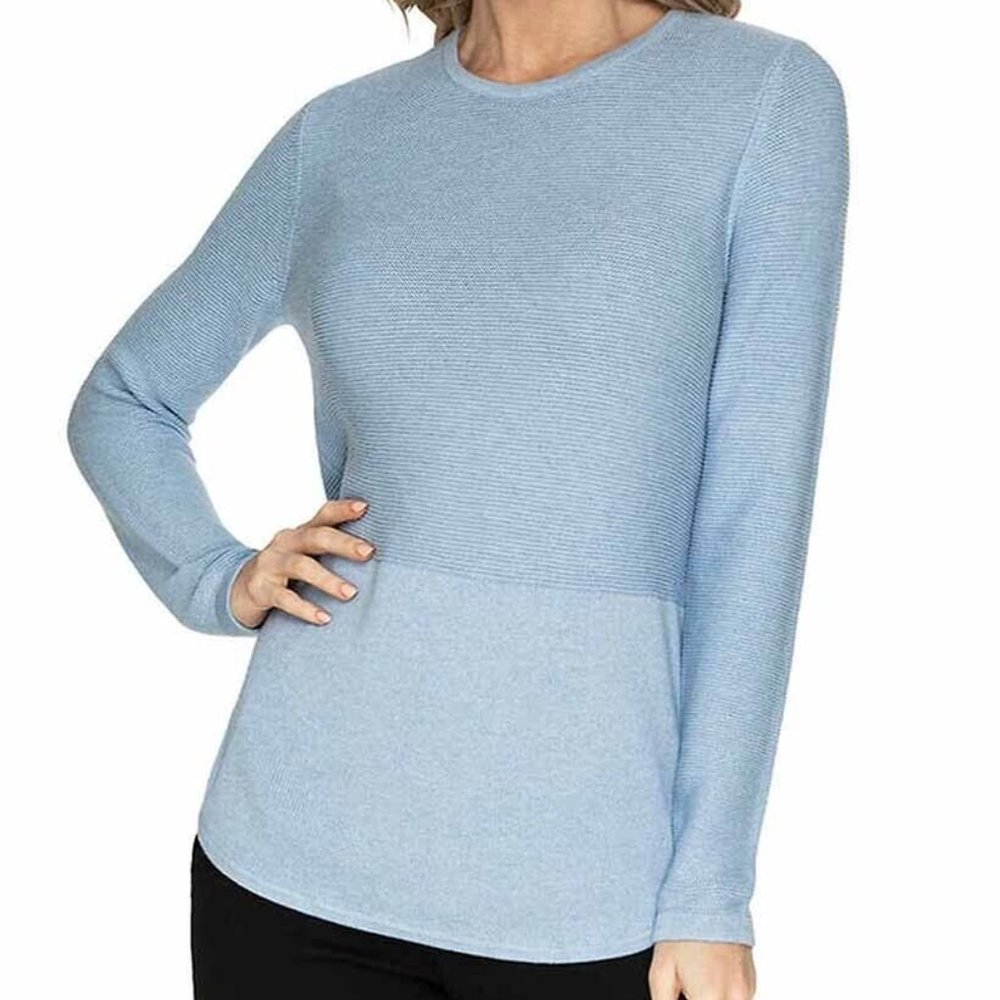 NWT Advent Women's Lightweight Knit Long Sleeve Sweater Blue Size XS $60 Z990